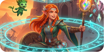 Fantasy heroine casting a magical circle