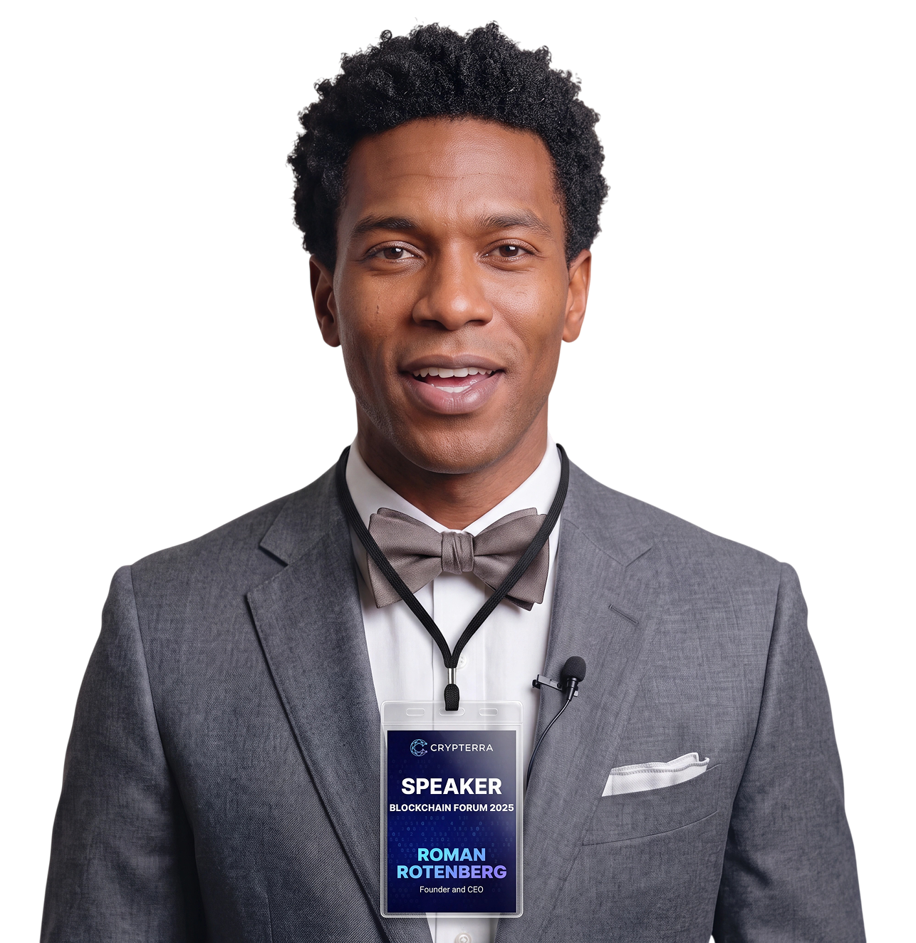 Speaker portrait prepared for the Blockchain Forum campaign