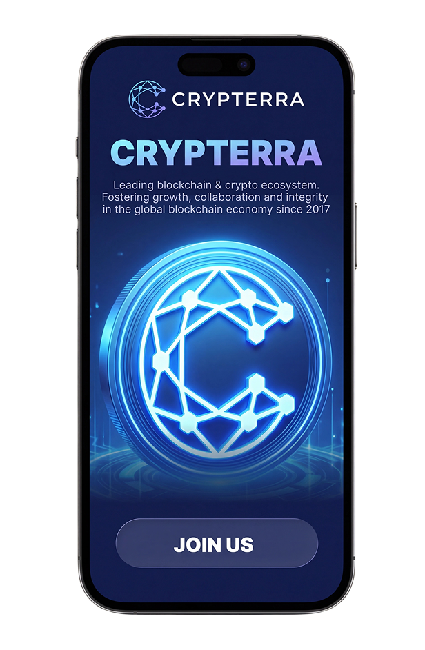 Crypterra Blockchain Forum mobile campaign design