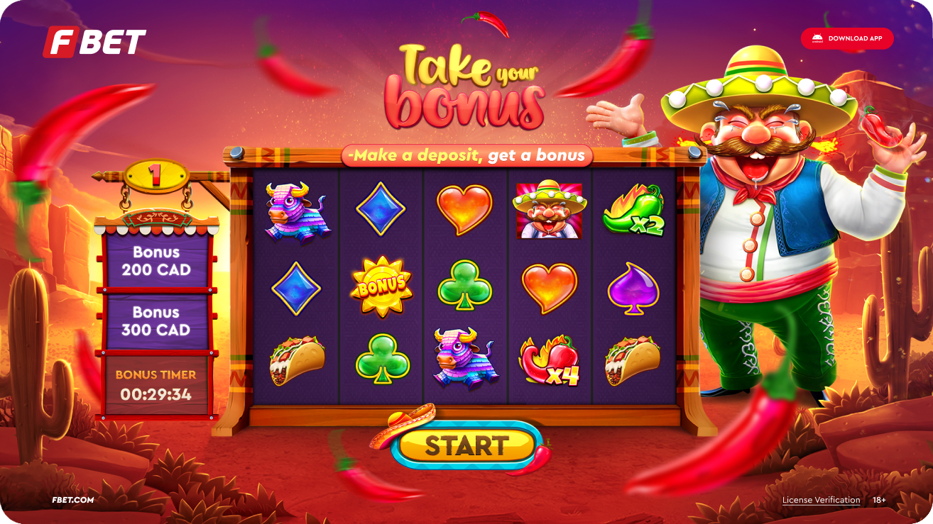 FBet Take your bonus interactive landing page