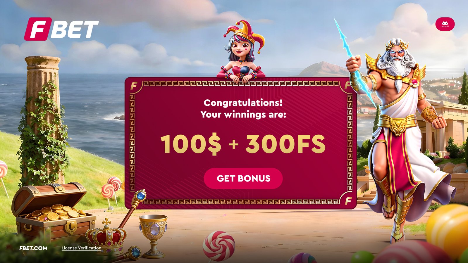 FBet congratulations bonus landing page