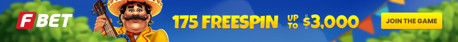 FBet 175 free spins promotional banner