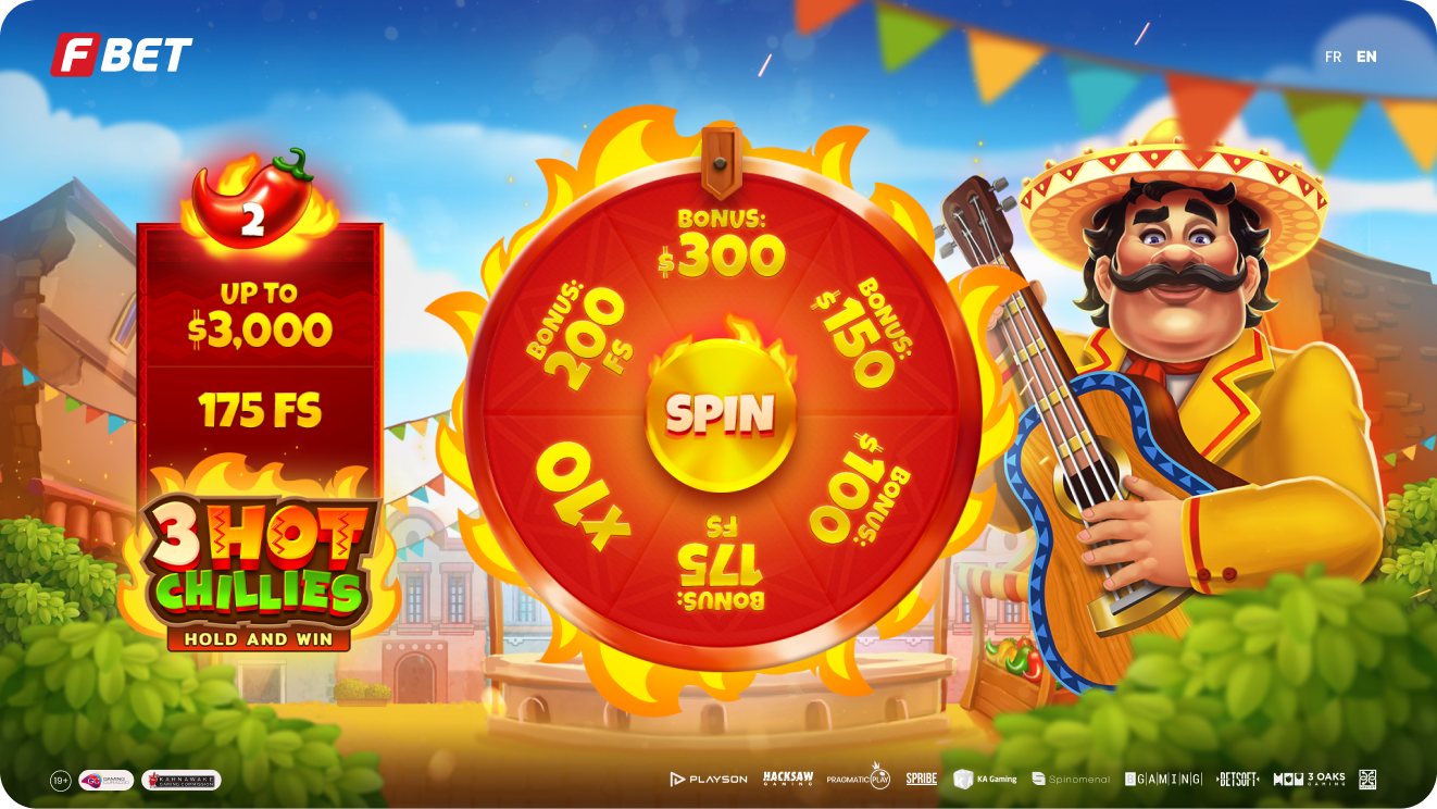 FBet Mexican-themed bonus wheel landing page