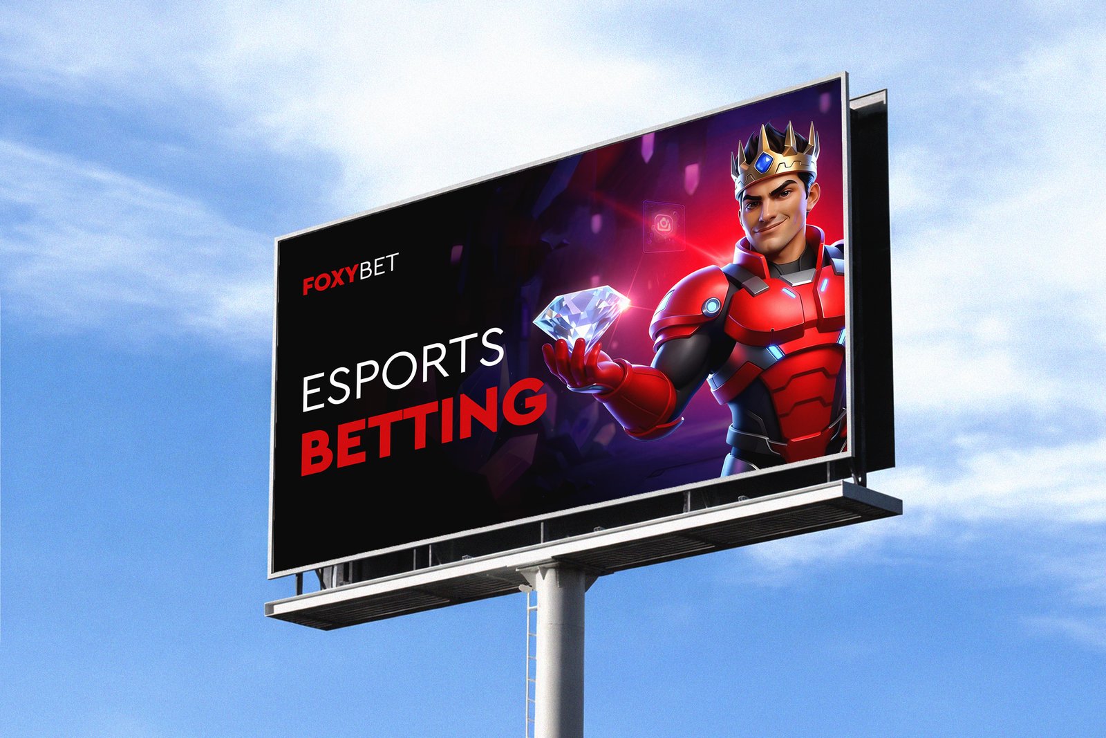 FoxyBet Esports Betting outdoor billboard mockup